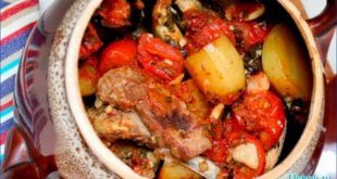 Блюда кавказской кухни: чанахи из баранины в горшочках