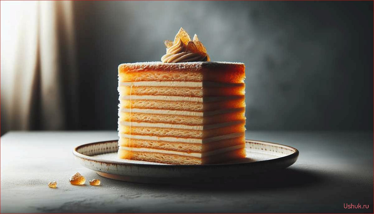 Сметанный торт с медовыми коржами — простой рецепт 